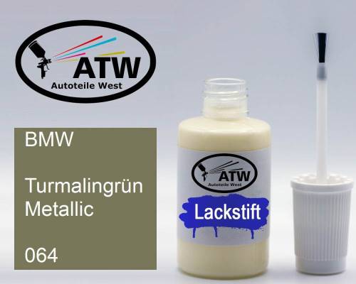 BMW, Turmalingrün Metallic, 064: 20ml Lackstift, von ATW Autoteile West.